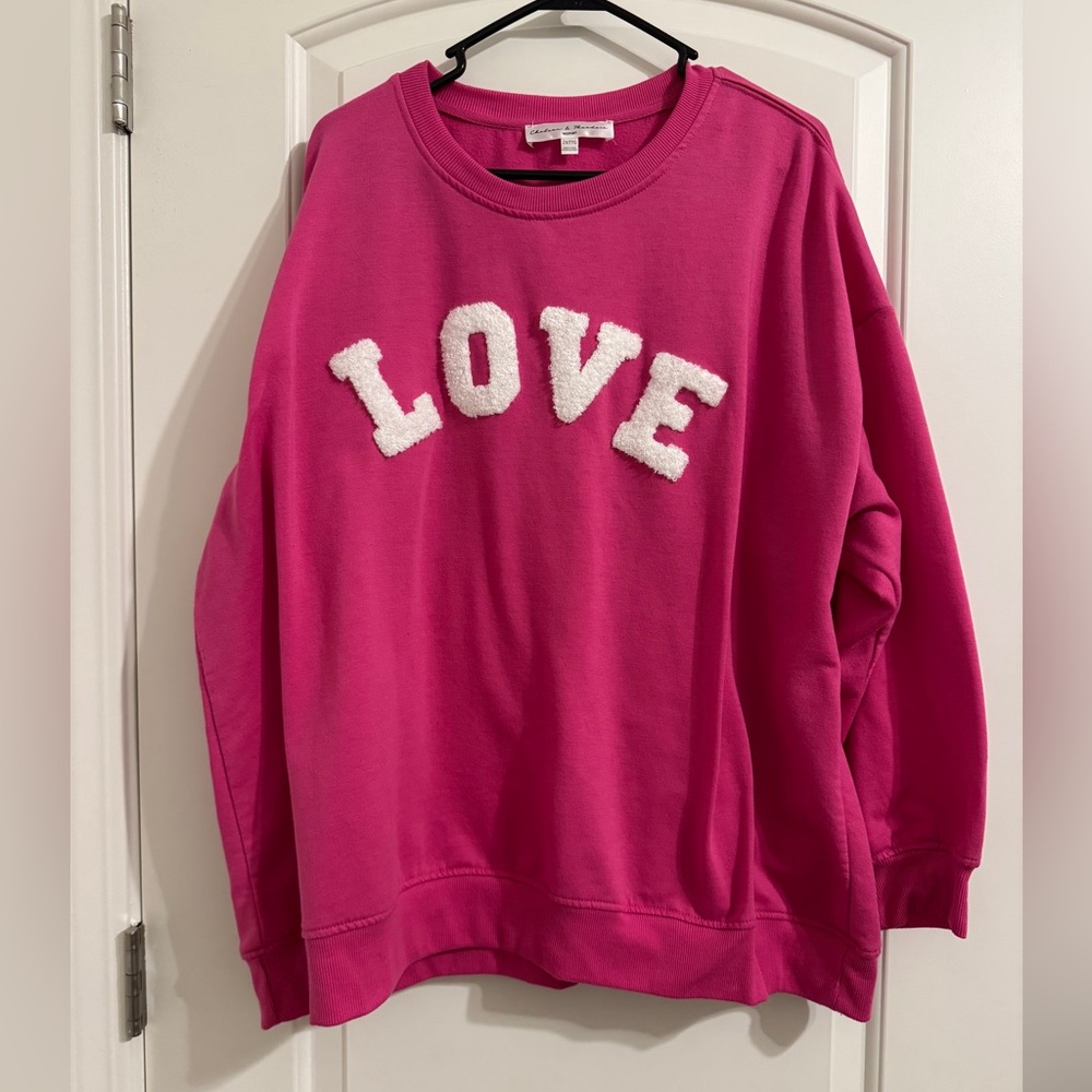 Chelsea & Theodore Fuchsia LOVE Sweater